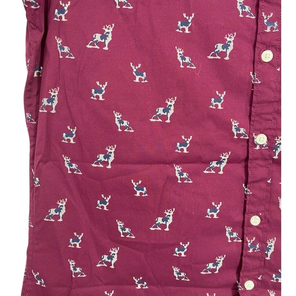 NEW Paper Denim and Cloth Mens Button Down Top Shirt M Maroon Short Sleeve - Picture 5 of 10